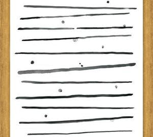 Cuadro Watercolor lines & dots - horizontal