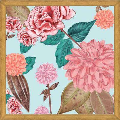 Cuadro Hand Drawn Carnation and Dahlia Spring