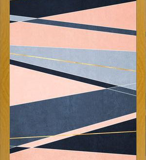 Cuadro Líneas Elegantes - Rosa y Azul