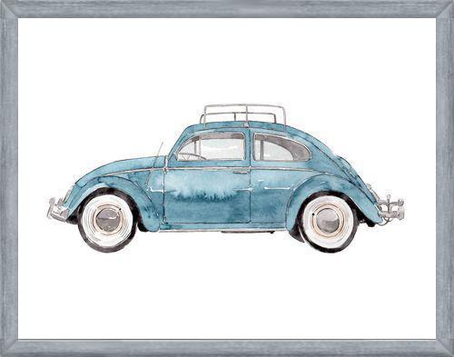 Cuadro Vintage Car Light Blue