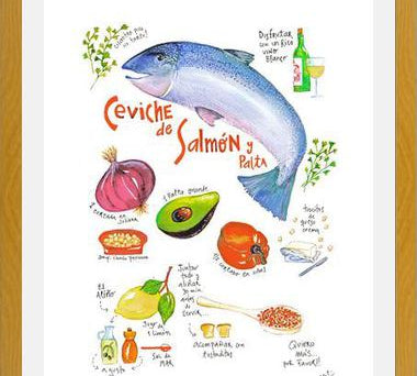 Cuadro Receta Ceviche Salmón