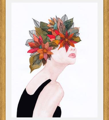 Cuadro Woman in flowers, watercolor 2