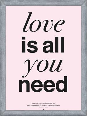 Cuadro THE BEATLES - LOVE IS ALL YOU NEED rose
