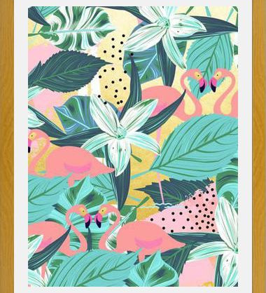 Cuadro Flamingo Tropical