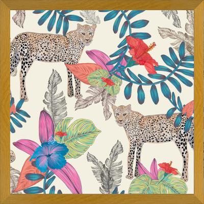 Cuadro Hand drawn leopard colorful tropicalecru