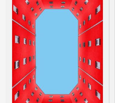 Cuadro edificio rojo