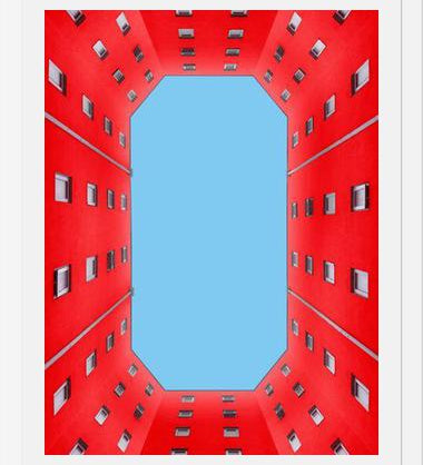 Cuadro edificio rojo
