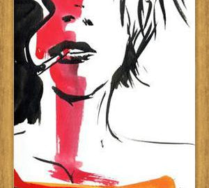Cuadro mujer fumando