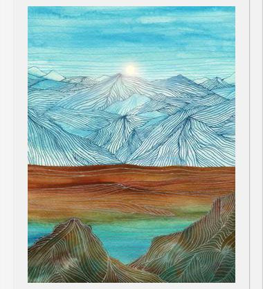 Cuadro Lines in the mountains XI