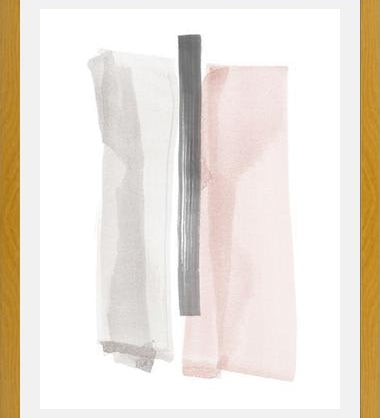 Cuadro Brushstrokes in gray and pink II