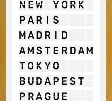 Cuadro Destinos Internacionales - Blanco