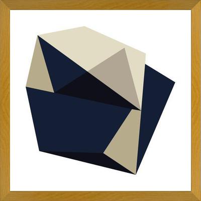 Cuadro Geométrico Azul y Beige