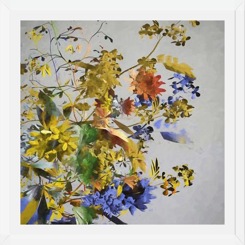 Cuadro Floral in Yellow and Blue