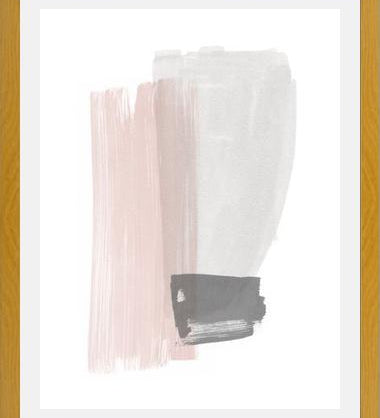 Cuadro Brushstrokes in gray and pink I