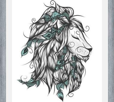 Cuadro Poetic Lion Turquoise