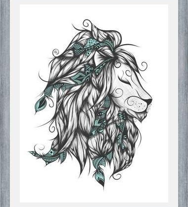Cuadro Poetic Lion Turquoise