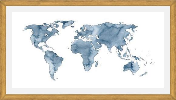 Cuadro Blue World Map