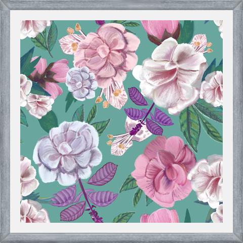 Cuadro Basil Flowers and Roses Pattern