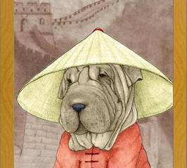 Cuadro Sharpei With The Great Wall