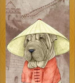 Cuadro Sharpei With The Great Wall