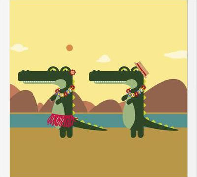 Cuadro Hawaiian Crocodiles
