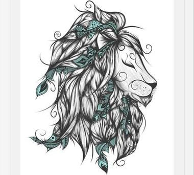 Cuadro Poetic Lion Turquoise