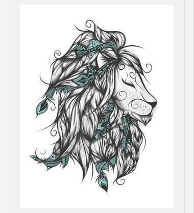 Cuadro Poetic Lion Turquoise