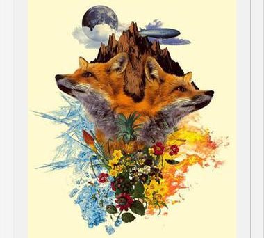 Cuadro Fox and Floral