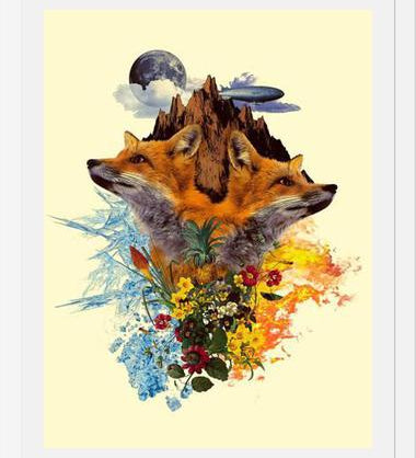 Cuadro Fox and Floral