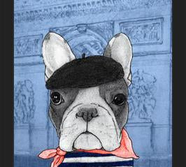 Cuadro French Bulldog With Arc De Triomphe