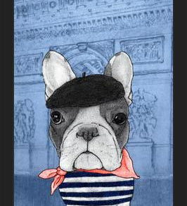 Cuadro French Bulldog With Arc De Triomphe