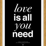 Cuadro THE BEATLES - LOVE IS ALL YOU NEED black