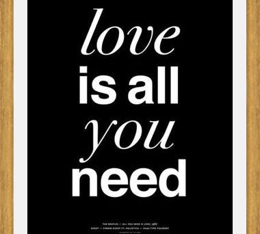 Cuadro THE BEATLES - LOVE IS ALL YOU NEED black