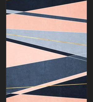 Cuadro Líneas Elegantes - Rosa y Azul