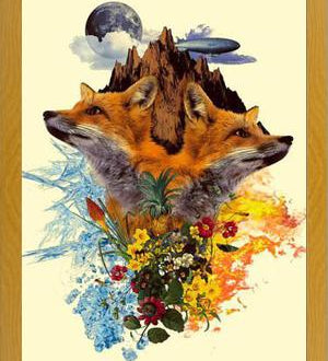 Cuadro Fox and Floral