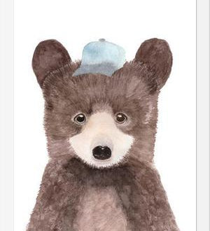 Cuadro Oso pardo con gorra