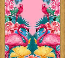 Cuadro Flamingo and Tropical garden