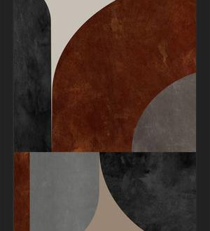 Cuadro Geometric in Terracotta Tones