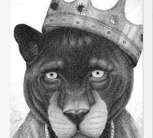 Enmarcado El Rey Pantera bw