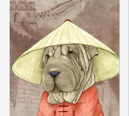 Cuadro Sharpei With The Great Wall
