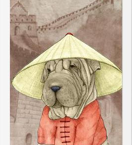 Cuadro Sharpei With The Great Wall