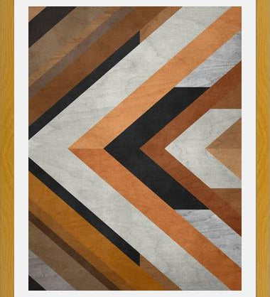 Cuadro Geometric Wood Pattern