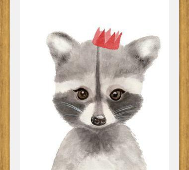 Cuadro Mapache con coronilla