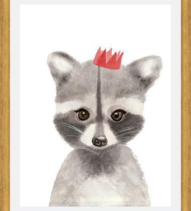 Cuadro Mapache con coronilla