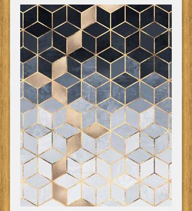 Cuadro Soft Blue Gradient Cubes