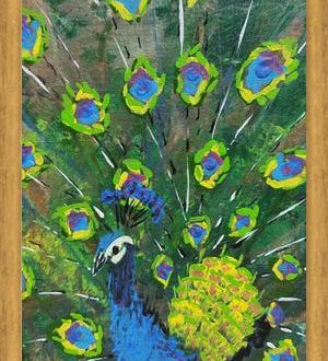 Cuadro blue peacock