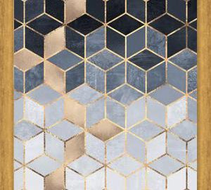 Cuadro Soft Blue Gradient Cubes