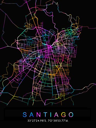 Canvas Santiago Street Map