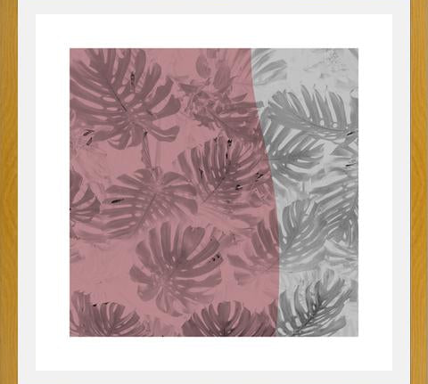 Cuadro Tropical Leaves Rose