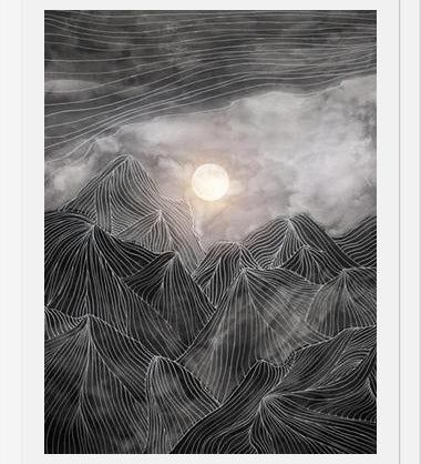 Cuadro Lines in the mountains VIII